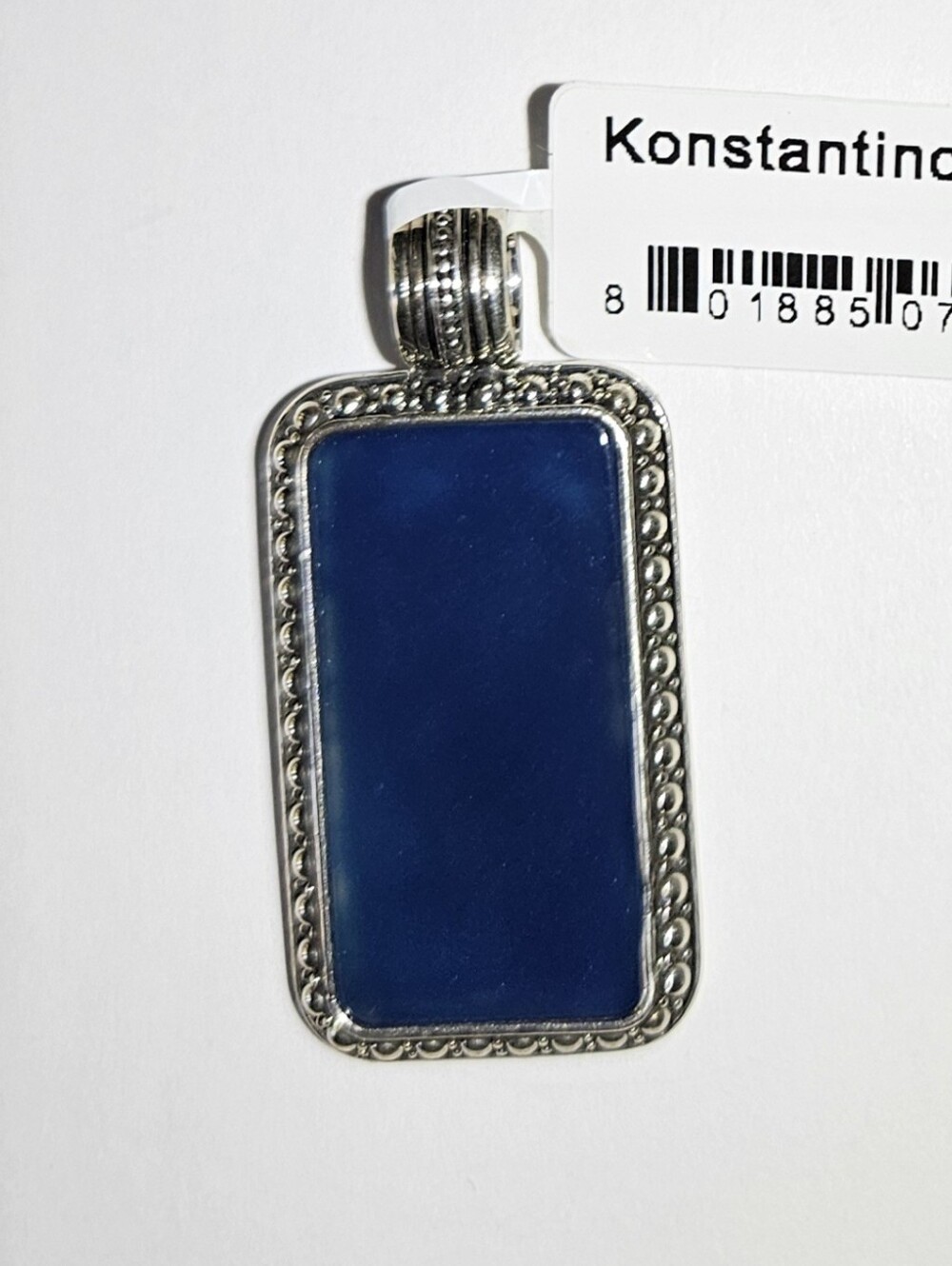 Konstantino Blue Agate Dog Tag Pendant